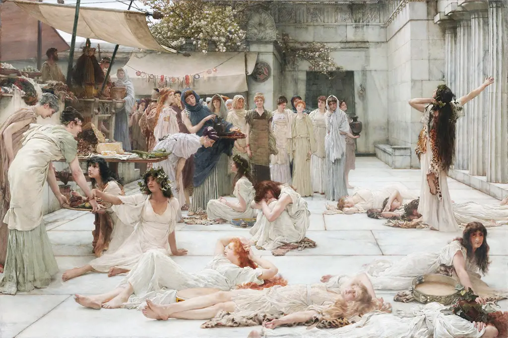 The Women of Amphissa in Detail Lawrence Alma Tadema